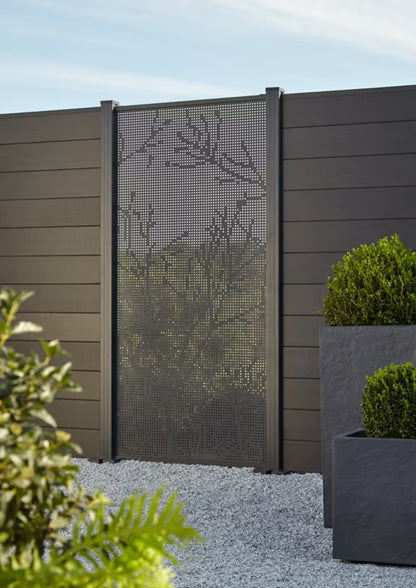 Dekorativt Hegnspanel Neva 88x179 cm Mørkegrå Aluminium