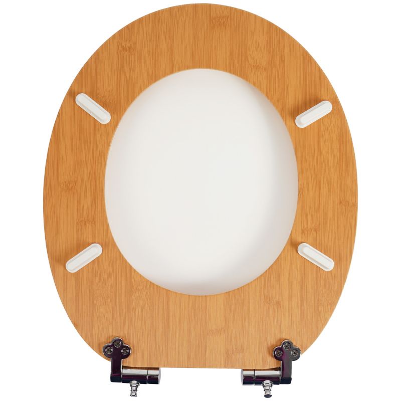 Toiletsæde MDF Hvid Trælook med Soft Close 43,5x37,5 cm