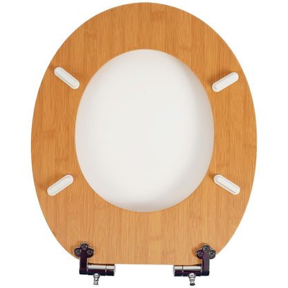Toiletsæde MDF Hvid Trælook med Soft Close 43,5x37,5 cm