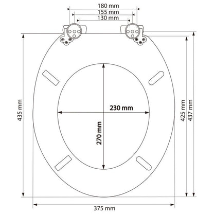 Toiletsæde MDF Hvid Trælook med Soft Close 43,5x37,5 cm