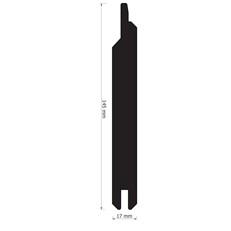 Dobbeltsidet facadebræt 17 x 145 x 3000 mm 2,61 m²