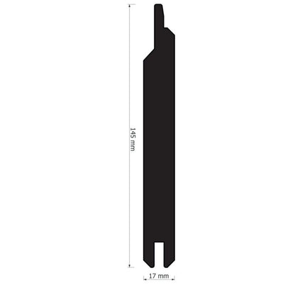 Dobbeltsidet facadebræt 17 x 145 x 3000 mm 2,61 m²