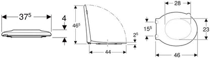 Toiletsæde Selnova Comfort Antibakteriel Hvid 46x37,5 cm