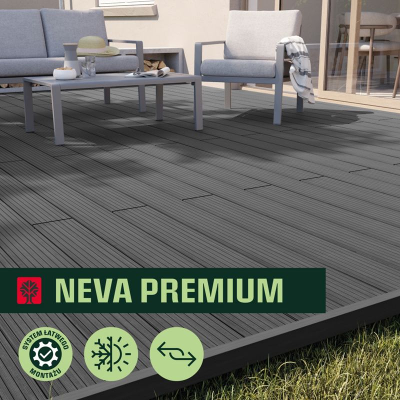 Neva Premium komposit terrassebræt i grå
