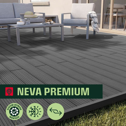 Neva Premium komposit terrassebræt i grå