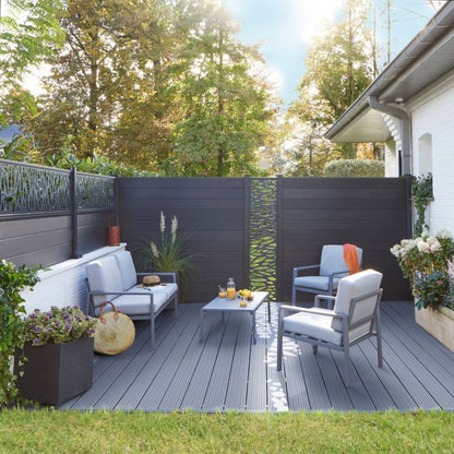 GoodHome Neva komposit hegnsplanke 2,2 x 15,7 x 179 cm grå 3 stk.