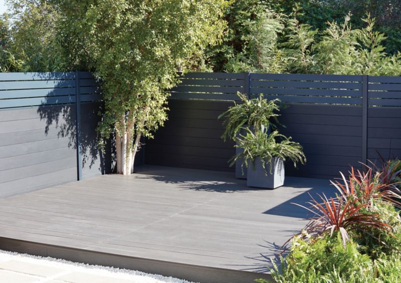 GoodHome Neva komposit hegnsplanke 2,2 x 15,7 x 179 cm grå 3 stk.