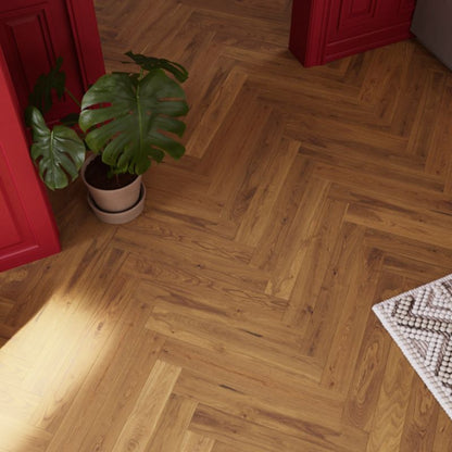Massiv gulvplanke GoodHome Visby sildebensmønster 1,75 m2
