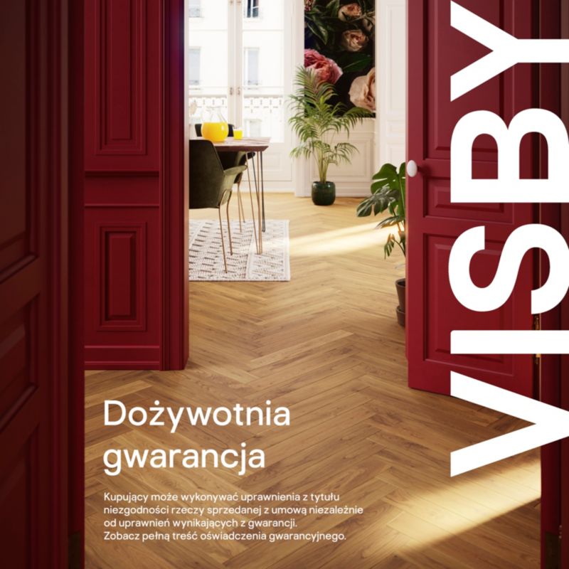 Massiv gulvplanke GoodHome Visby sildebensmønster 1,75 m2