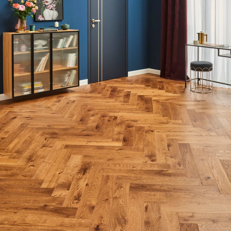 Trelags gulvbræt Barlinek klassisk fyrretræ Eg Cognac country 0,5 m²