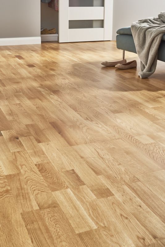 GoodHome Elkins 3-lamel trægulvsplanke i eg, 1,58 m²