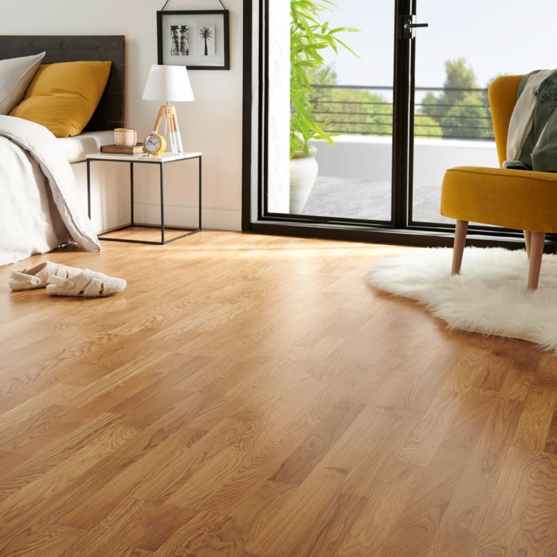 GoodHome Elkins 3-lamel trægulvsplanke i eg, 1,58 m²