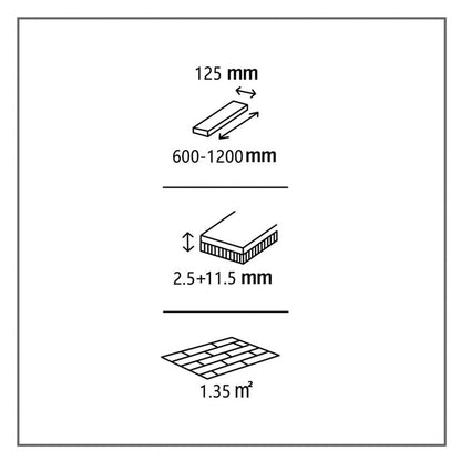 GoodHome Skara M 1-lamel 3-lags gulvplanke i eg 1,35 m2