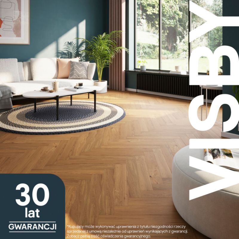 Trelags gulvplanke GoodHome Eg Visby sildebensmønster 1-lamel 1,94 m²