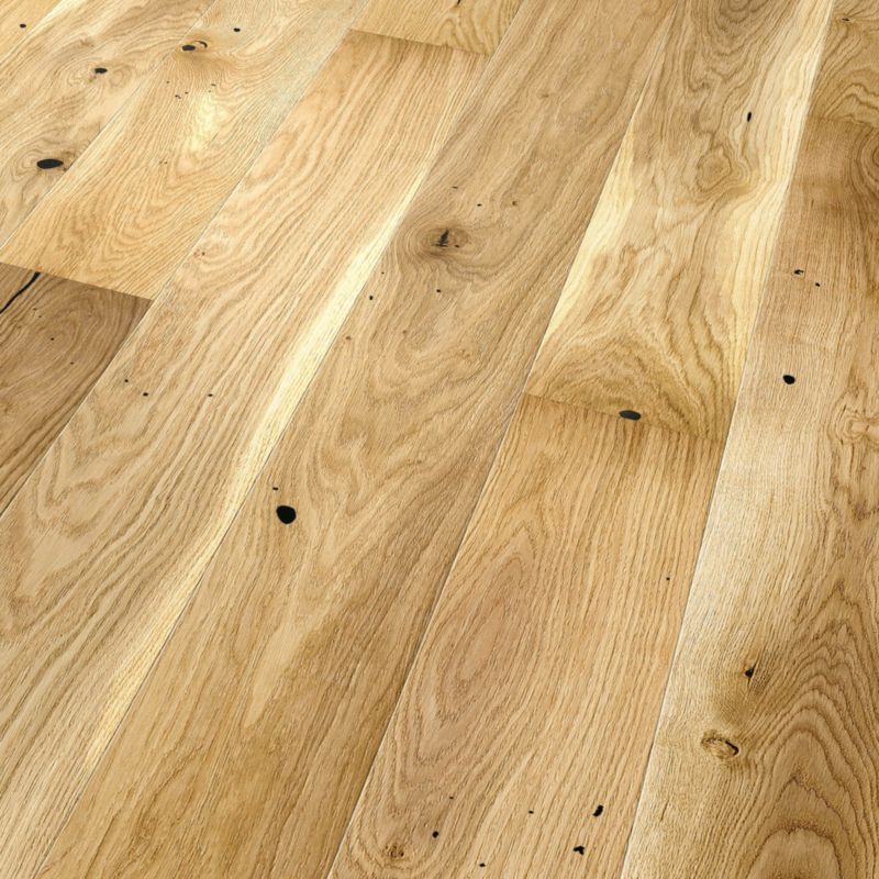 GoodHome Visby M Rustic 3-lags gulvplanke i eg, 1-lamel, 0,99 m²