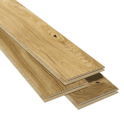 GoodHome Visby M Rustic 3-lags gulvplanke i eg, 1-lamel, 0,99 m²