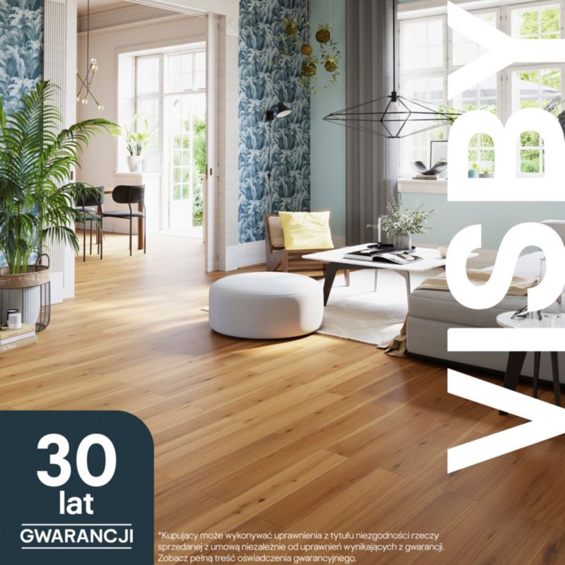 GoodHome Visby M Rustic 3-lags gulvplanke i eg, 1-lamel, 0,99 m²