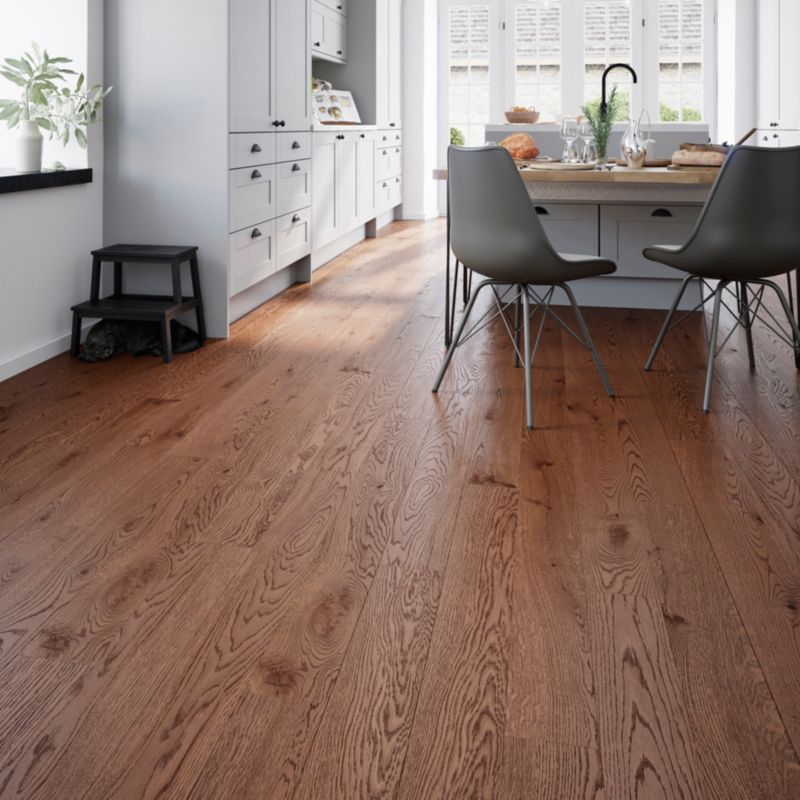 GoodHome Usborne trelags gulvbræt i brun, 1-lamel, 1,33 m²