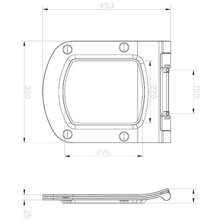Toiletsæde Classic Slim Hvid SoftClose 360x453 mm