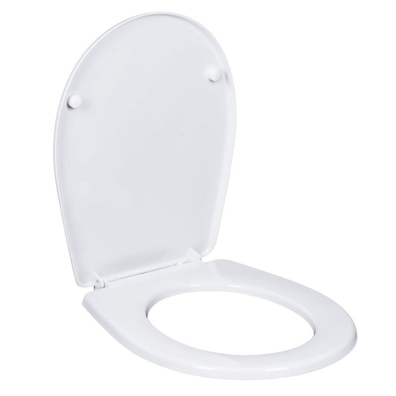 Toiletsæde PVC med Plastikhængsler Hvid 1 stk.