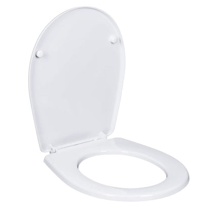 Toiletsæde PVC med Plastikhængsler Hvid 1 stk.