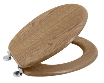 Toiletsæde Aqualine Eg Brun Oval HDF Finer 43x37 cm
