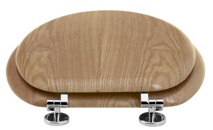 Toiletsæde Aqualine Eg Brun Oval HDF Finer 43x37 cm
