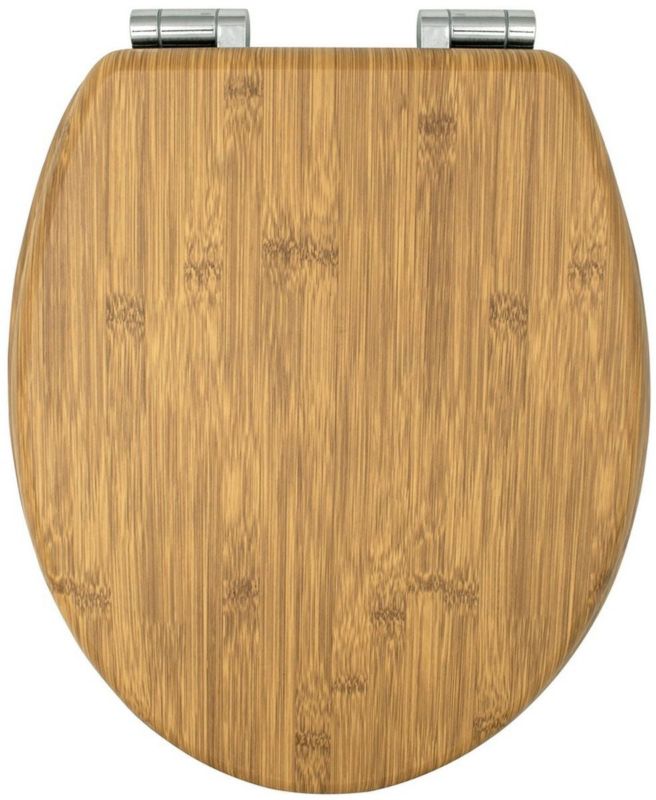 Toiletsæde Bambus Brun MDF Blødt Luk 37,3x45,5 cm