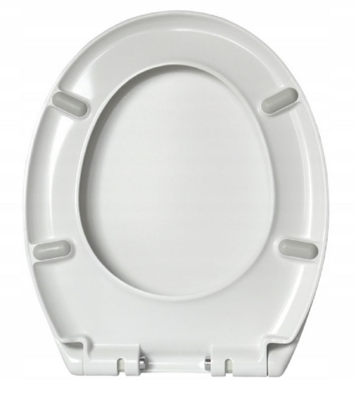 Toiletsæde Duroplast Hvid Antibakteriel Wolnoopadająca 441x358 mm