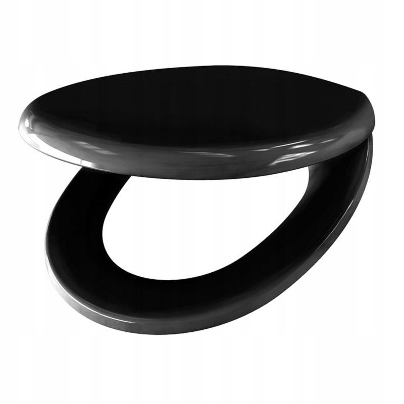 Toiletsæde Sort Duroplast med Soft Close 42,8 x 36,5 cm
