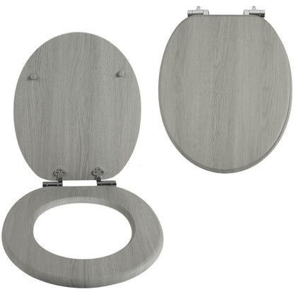 Toiletsæde MDF Grå Trælook Soft Close 43,5x37,5 cm