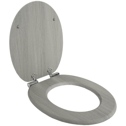Toiletsæde MDF Grå Trælook Soft Close 43,5x37,5 cm