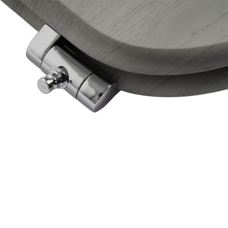 Toiletsæde MDF Grå Trælook Soft Close 43,5x37,5 cm