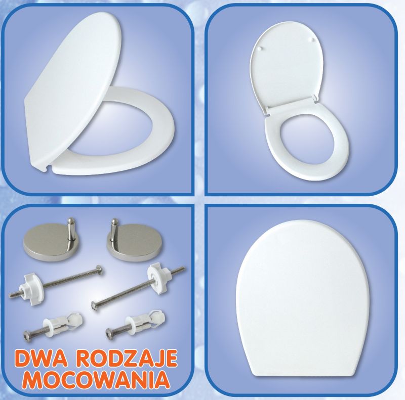 Toiletsæde Estiva 3 Hvid Polypropylen 37,3x43,5 cm 1 stk.
