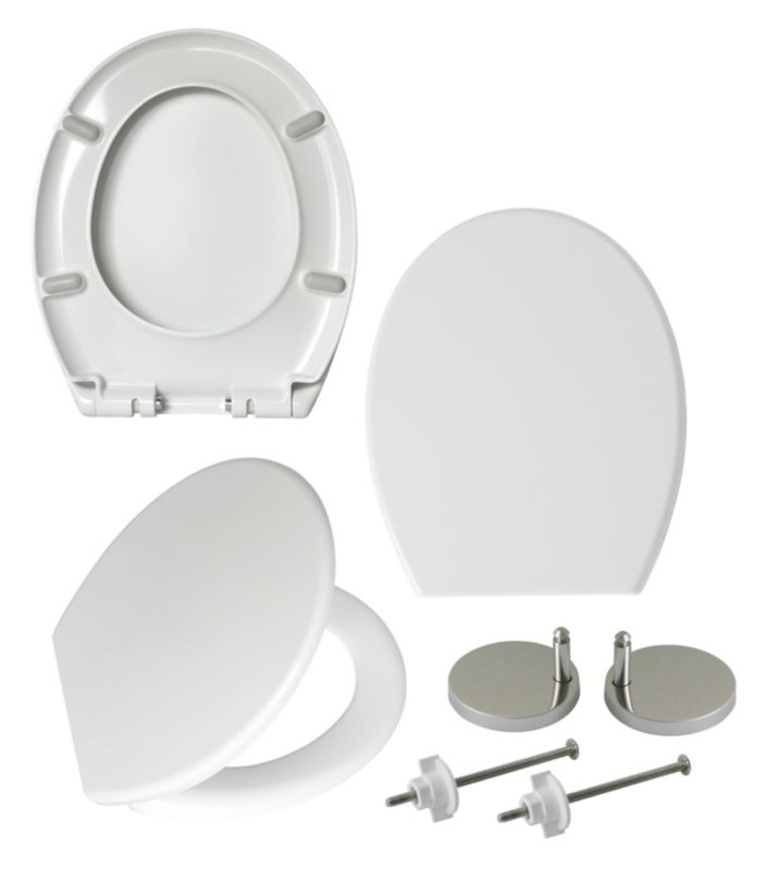 Toiletsæde Universal Duroplast Hvid 37x43 cm Blødt Luk 1 stk.