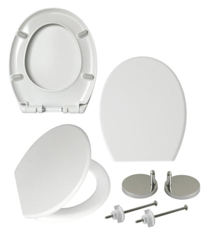 Toiletsæde Universal Duroplast Hvid 37x43 cm Blødt Luk 1 stk.