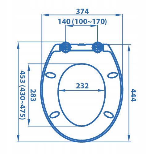 Toiletsæde Duroplast Ovalt 37,4x44,4 cm Havmotiv Hvid