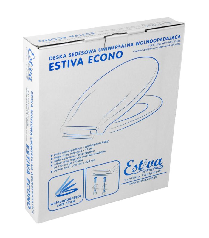 Toiletsæde Estiva Econo Hvid Polypropylen 35x42 cm