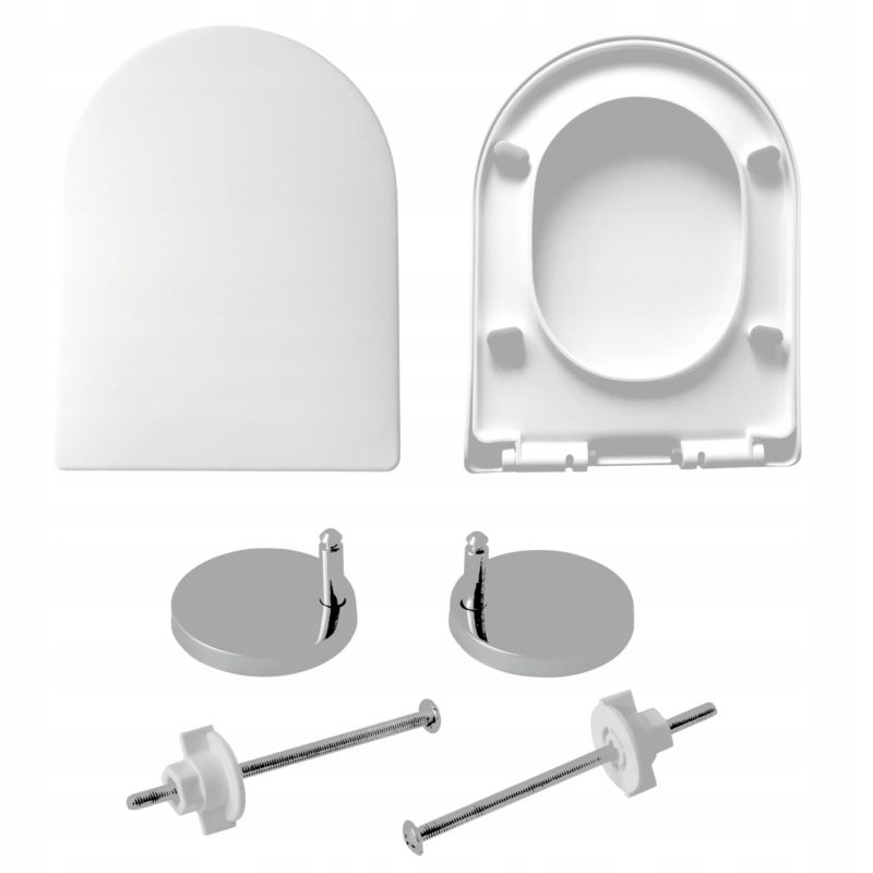 Toiletsæde Hvidt Polypropylen Softclose U-Form Hurtigudløsning 36x47 cm