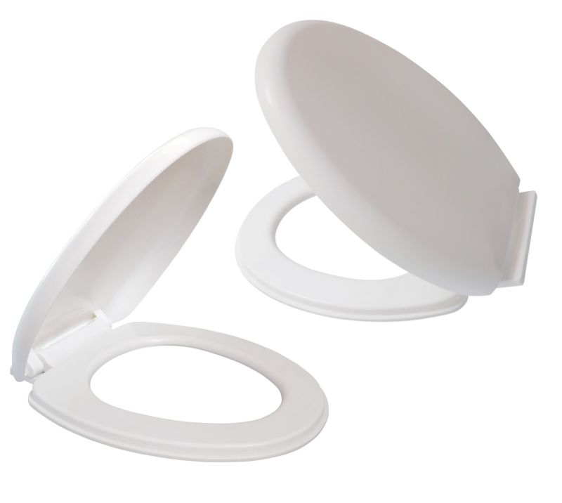 Toiletsæde Universal Owal Hvid Polypropylen Soft Close 37x44 cm