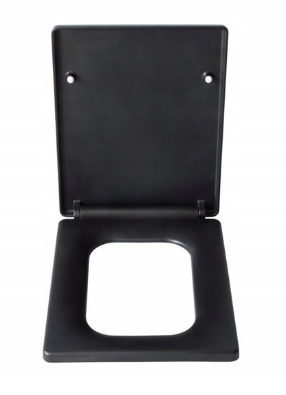 Toiletsæde Lorida Black Mat Duroplast Antimikrobiel 44x34 cm