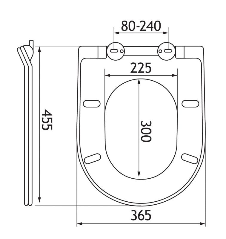 Toiletsæde Estiva N Slim Hvid Duroplast 36,5 x 45,5 cm