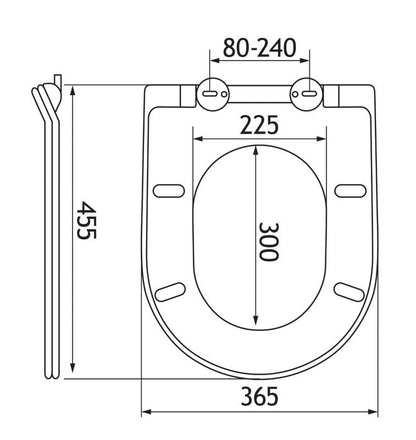 Toiletsæde Estiva N Slim Hvid Duroplast 36,5 x 45,5 cm