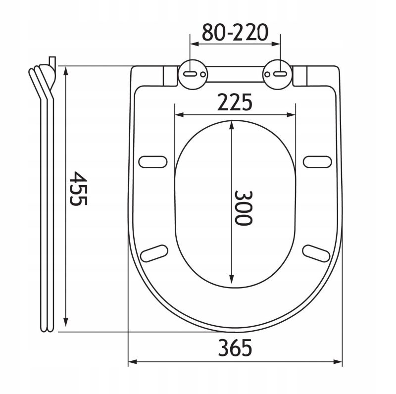 Toiletsæde Estiva N Slim Hvid Duroplast 36,5 x 45,5 cm