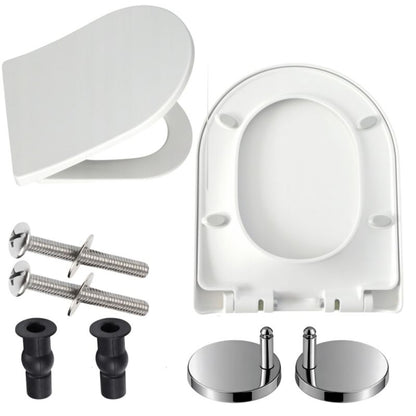 Toiletsæde Duroplast Hvidt Universal 36x44 cm Blødt Luk