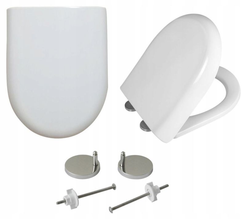 Toiletsæde Owal Duroplast Hvid 44x36 cm Blødt Luk 1 stk.
