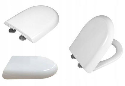 Toiletsæde Owal Duroplast Hvid 44x36 cm Blødt Luk 1 stk.