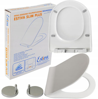Toiletsæde Slim Plus U-form Hvid Polypropylen Blødt Luk 36x47 cm