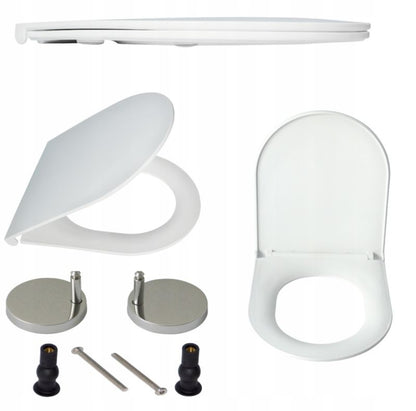 Toiletsæde U-formet Hvid Polypropylen med Softclose 43 x 36 cm