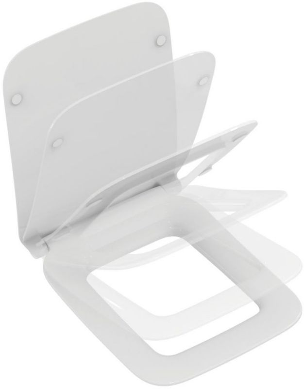 Toiletsæde Strada II Thin Hvid Duroplast Soft Close Easy Take Off 37x45 cm